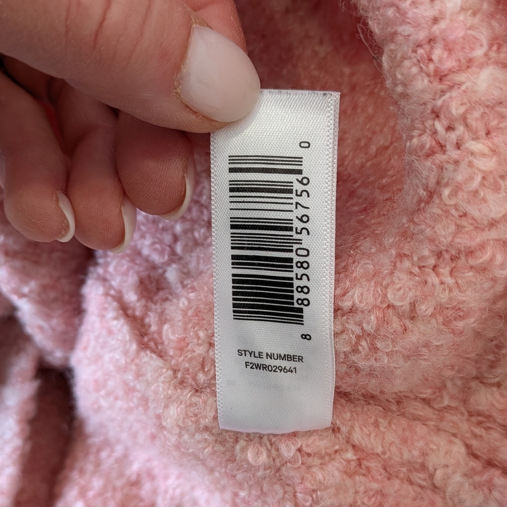 JOE FRESH Pink Bouclé Knit Mock Neck Sweater - Medium - Picture 7 of 7